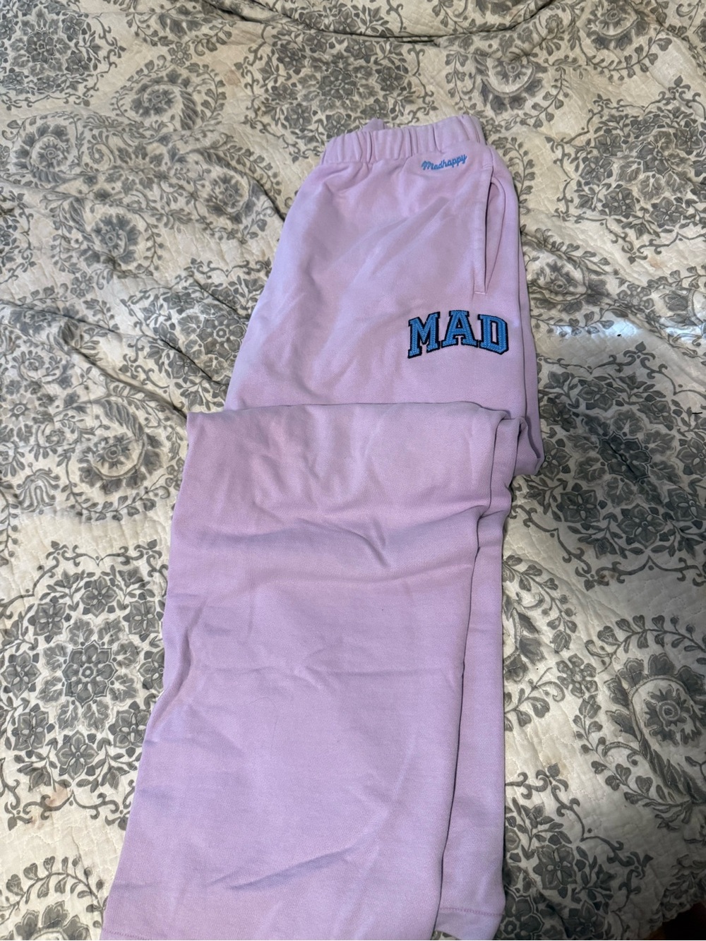 Madhappy Lilac Straight-Leg Sweatpants with MAD Logo